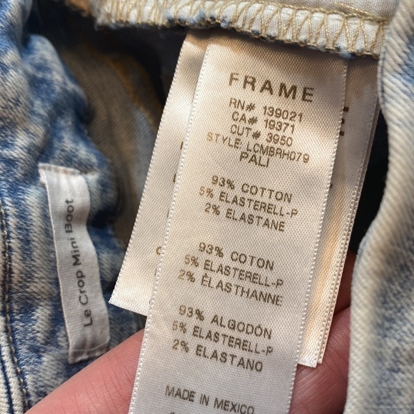 Frame Le Crop Mini Boot Cut High Rise Jeans in Pali sz 27 - Picture 9 of 10